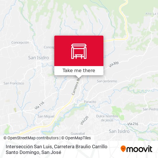 Intersección San Luis, Carretera Braulio Carrillo Santo Domingo map