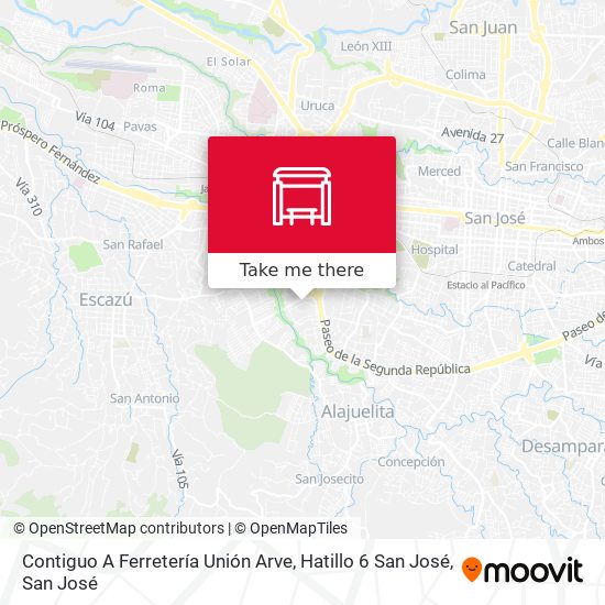 Contiguo A Ferretería Unión Arve, Hatillo 6 San José map