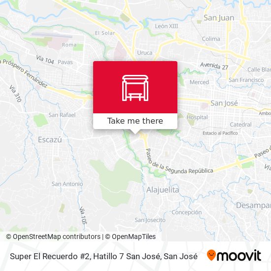 Super El Recuerdo #2, Hatillo 7 San José map