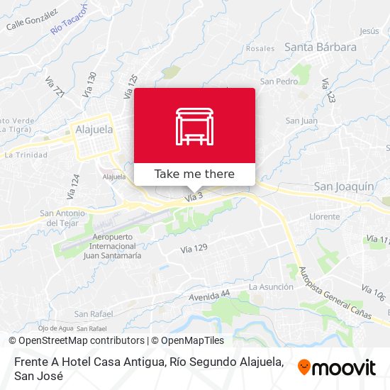 Frente A Hotel Casa Antigua, Río Segundo Alajuela map
