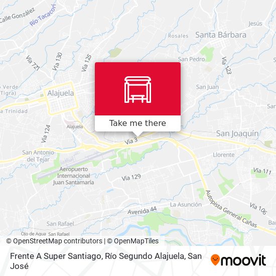 Frente A Super Santiago, Río Segundo Alajuela map