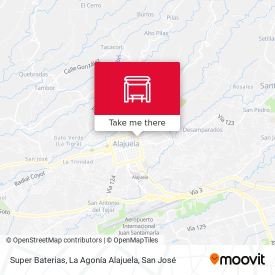 Super Baterias, La Agonía Alajuela map