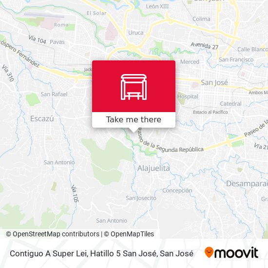 Mapa de Contiguo A Super Lei, Hatillo 5 San José