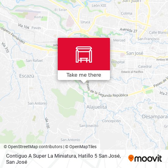 Contiguo A Super La Miniatura, Hatillo 5 San José map