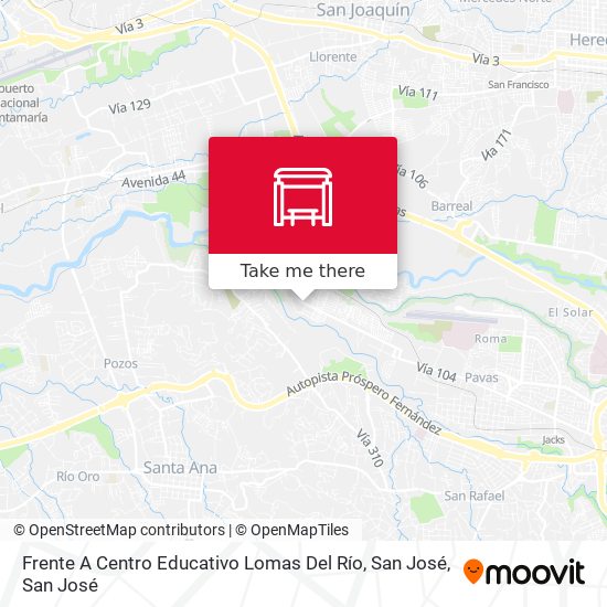 Frente A Centro Educativo Lomas Del Río, San José map