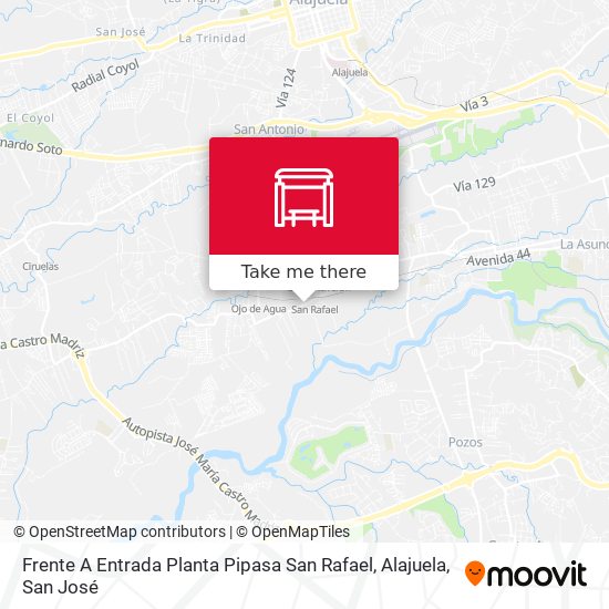Frente A Entrada Planta Pipasa San Rafael, Alajuela map