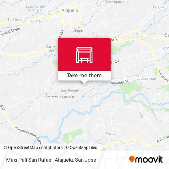 Mapa de Maxi Palí San Rafael, Alajuela