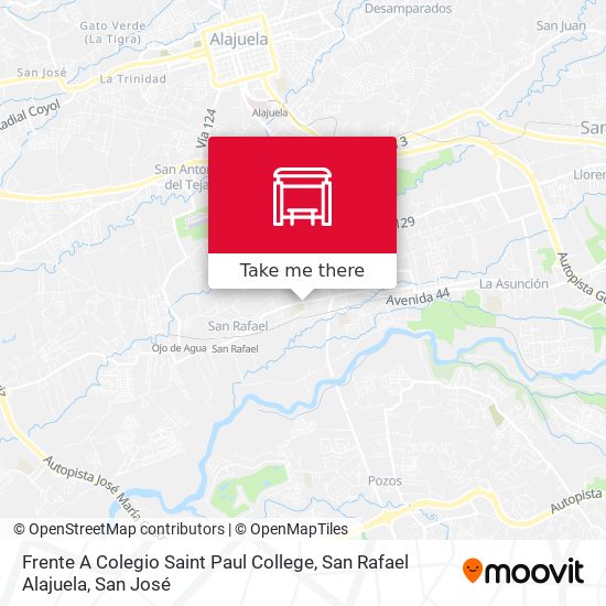 Frente A Colegio Saint Paul College, San Rafael Alajuela map