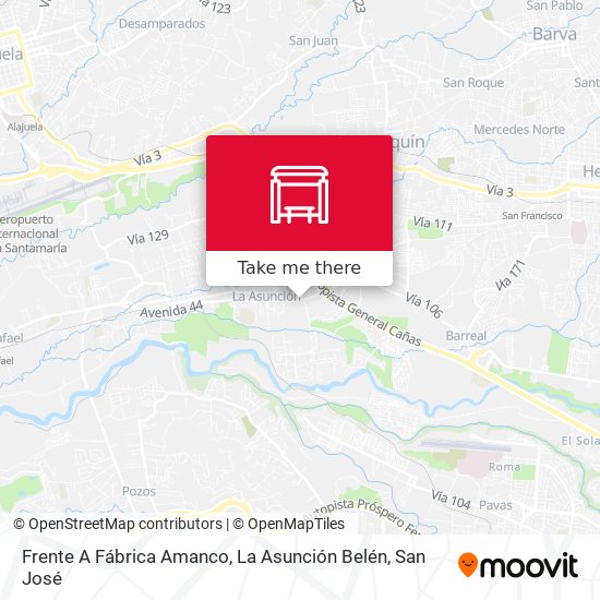 Frente A Fábrica Amanco, La Asunción Belén map
