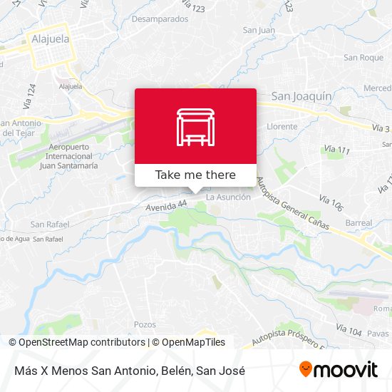 Mapa de Más X Menos San Antonio, Belén