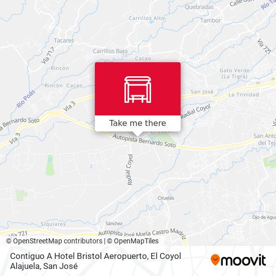 Contiguo A Hotel Bristol Aeropuerto, El Coyol Alajuela map