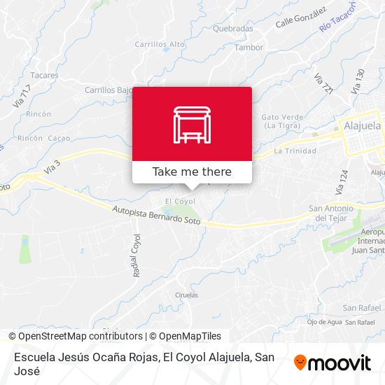 Escuela Jesús Ocaña Rojas, El Coyol Alajuela map