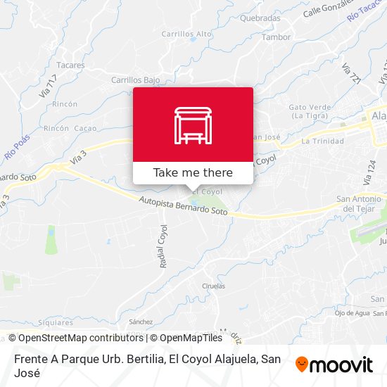 Mapa de Frente A Parque Urb.  Bertilia, El Coyol Alajuela