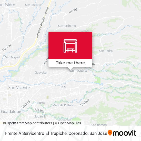 Frente A Servicentro El Trapiche, Coronado map