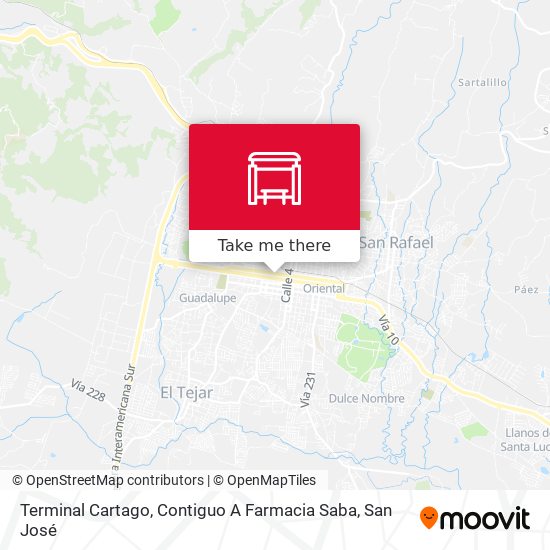 Mapa de Terminal Cartago, Contiguo A Farmacia Saba