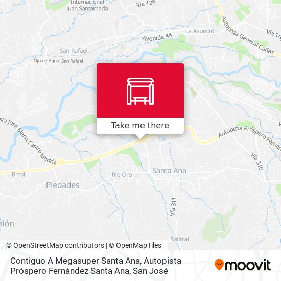 Mapa de Contiguo A Megasuper Santa Ana, Autopista Próspero Fernández Santa Ana