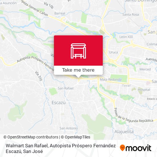 Mapa de Walmart San Rafael, Autopista Próspero Fernández Escazú