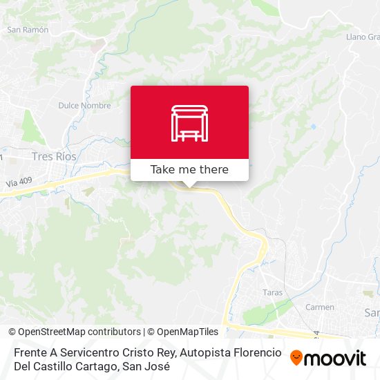 Frente A Servicentro Cristo Rey, Autopista Florencio Del Castillo Cartago map
