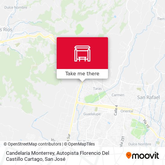 Mapa de Candelaría Monterrey, Autopista Florencio Del Castillo Cartago