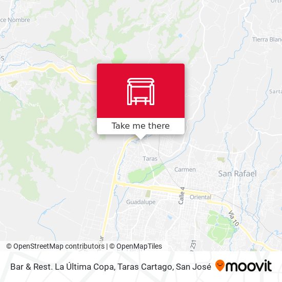 Mapa de Bar & Rest. La Última Copa, Taras Cartago