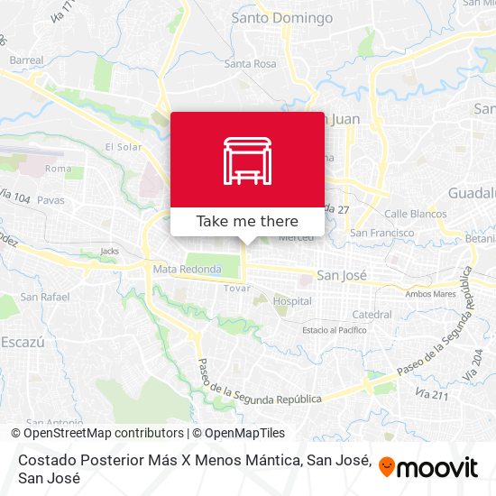 Costado Posterior Más X Menos Mántica, San José map