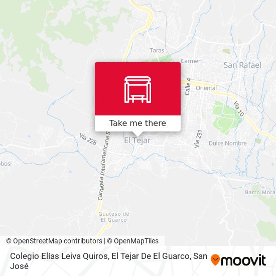 Colegio Elías Leiva Quiros, El Tejar De El Guarco map