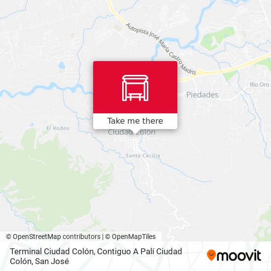 Mapa de Terminal Ciudad Colón, Contiguo A Palí Ciudad Colón