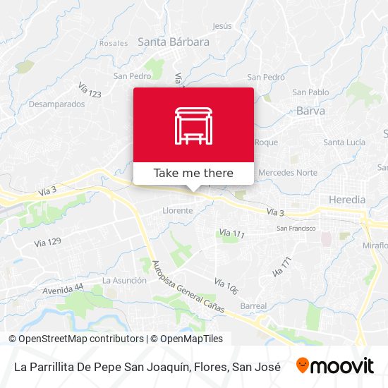 La Parrillita De Pepe San Joaquín, Flores map