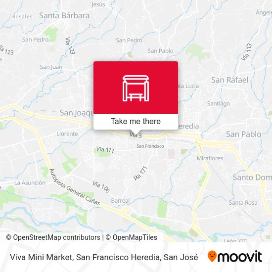 Viva Mini Market, San Francisco Heredia map