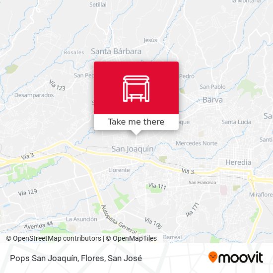 Mapa de Pops San Joaquín, Flores