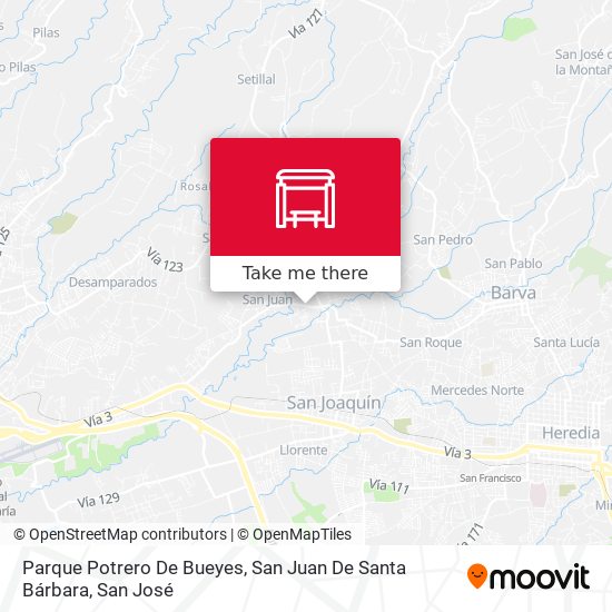 Parque Potrero De Bueyes, San Juan De Santa Bárbara map