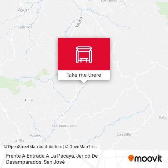 Mapa de Frente A Entrada A La Pacaya, Jericó De Desamparados