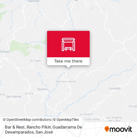 Bar & Rest. Rancho Pikín, Guadarrama De Desamparados map