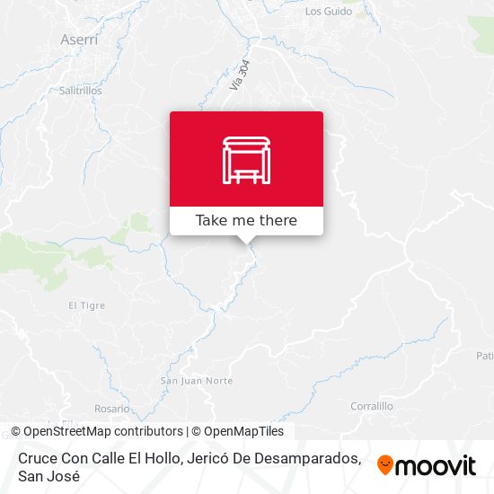 Mapa de Cruce Con Calle El Hollo, Jericó De Desamparados