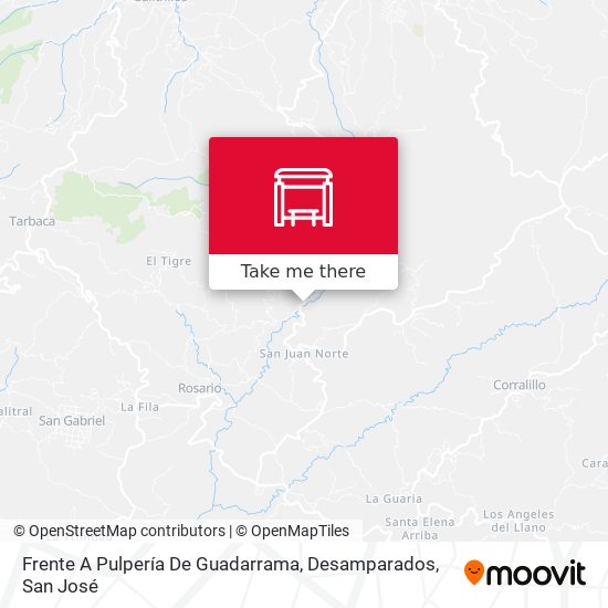 Mapa de Frente A Pulpería De Guadarrama, Desamparados