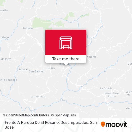 Mapa de Frente A Parque De El Rosario, Desamparados