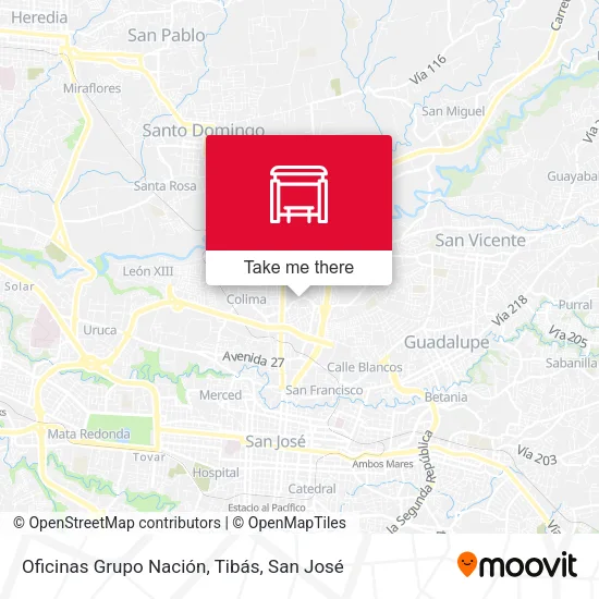 Oficinas Grupo Nación, Tibás map