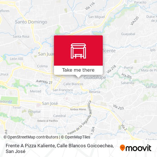 Mapa de Frente A Pizza Kaliente, Calle Blancos Goicoechea