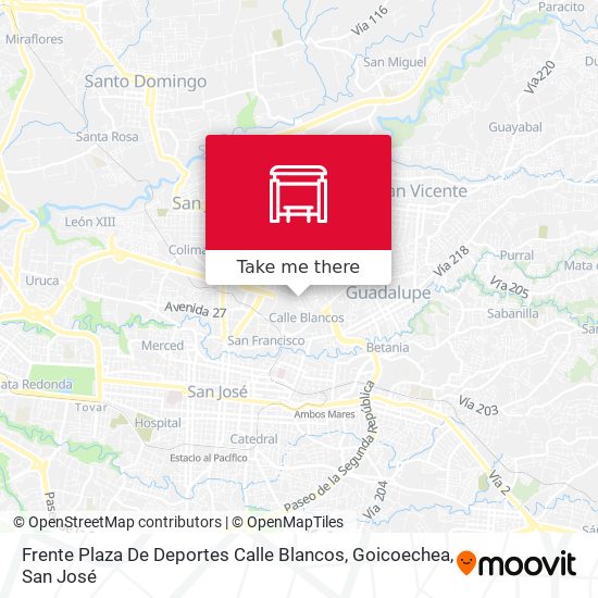 Mapa de Frente Plaza De Deportes Calle Blancos, Goicoechea