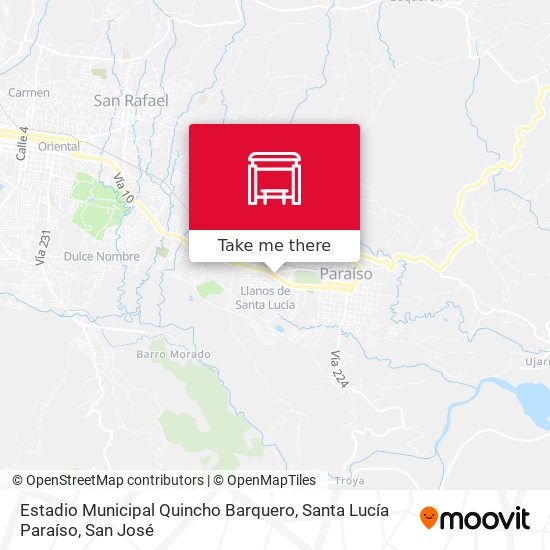 Mapa de Estadio Municipal Quincho Barquero, Santa Lucía Paraíso