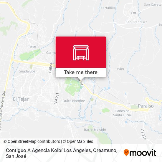 Contiguo A Agencia Kolbí Los Ángeles, Oreamuno map