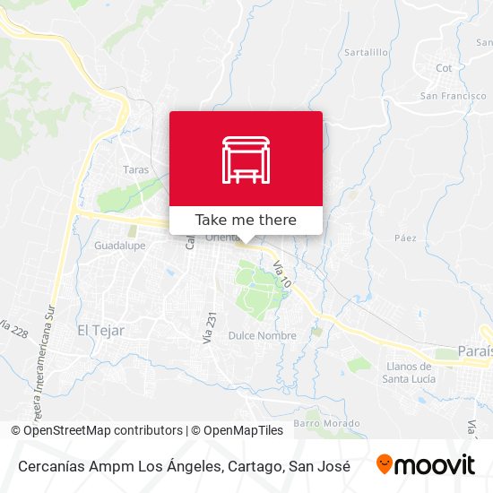 Mapa de Cercanías Ampm Los Ángeles, Cartago