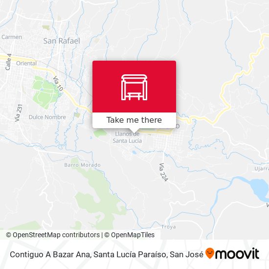 Mapa de Contiguo A Bazar Ana, Santa Lucía Paraíso