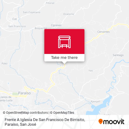 Frente A Iglesia De San Francisco De Birrisito, Paraíso map