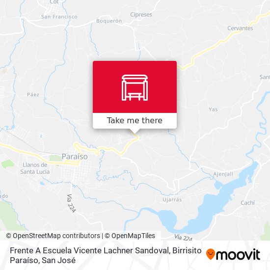 Frente A Escuela Vicente Lachner Sandoval, Birrisito Paraíso map