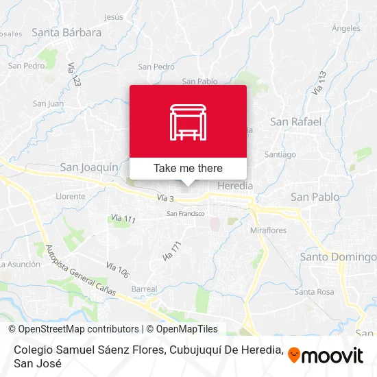 Colegio Samuel Sáenz Flores, Cubujuquí De Heredia map