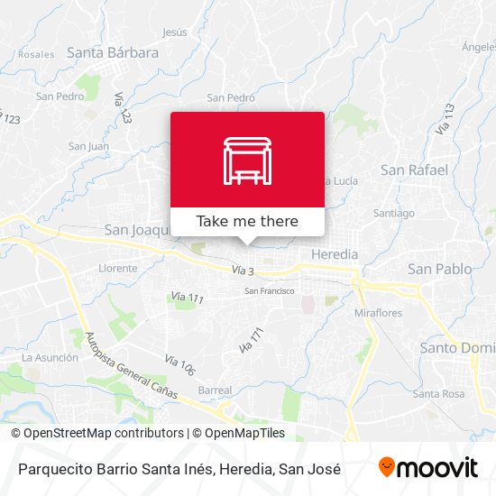 Mapa de Parquecito Barrio Santa Inés, Heredia
