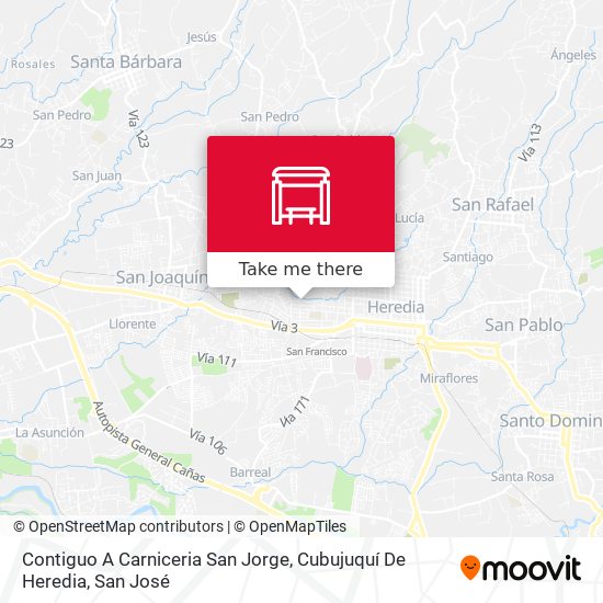 Contiguo A Carniceria San Jorge, Cubujuquí De Heredia map