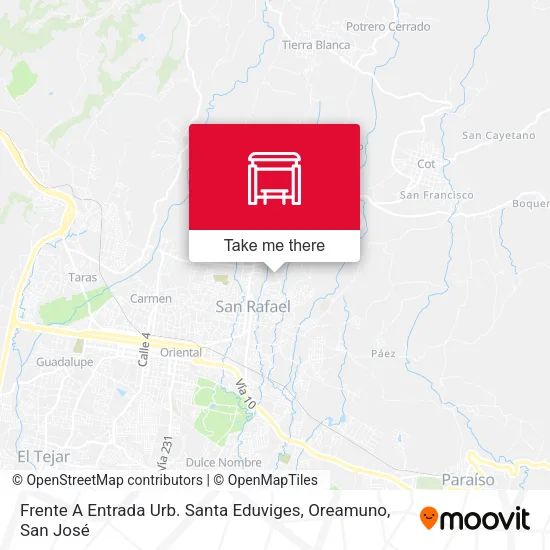 Mapa de Frente A Entrada Urb. Santa Eduviges, Oreamuno