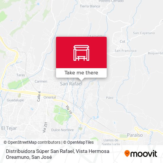 Mapa de Distribuidora Súper San Rafael, Vista Hermosa Oreamuno